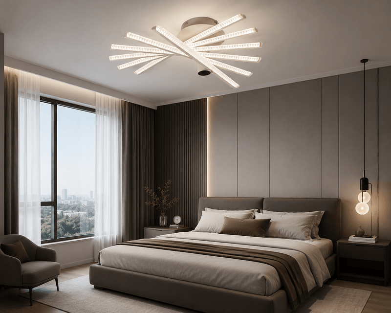 Lustră LED cu Telecomandă Nerissa 144W, 62×62 cm, Lumină Caldă/Neutră/Rece, Dimabilă, Alb