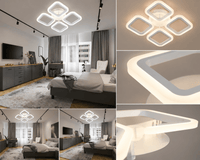 Lustră LED cu Telecomandă Marcellina, 56W, Lumină Caldă/Neutră/Rece, Alb - AdeHouse — Finisaje și Iluminat Premium.