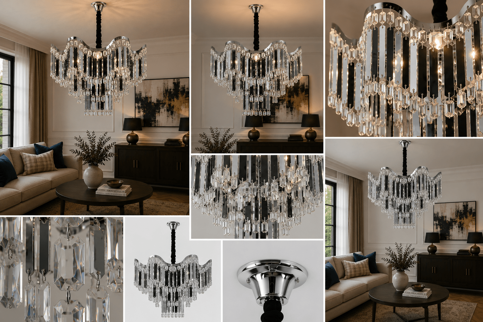 Candelabru Cristal Domitia, 60W, Crom - AdeHouse — Finisaje și Iluminat Premium.