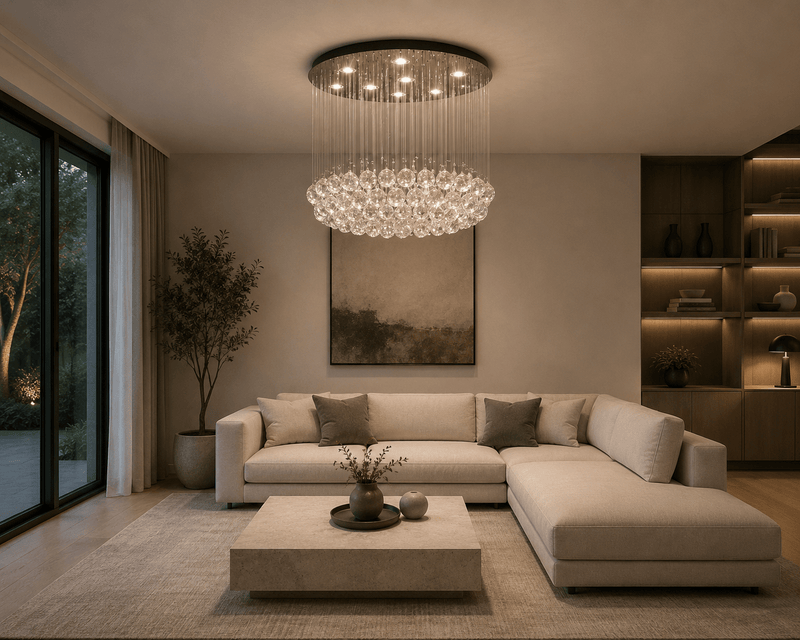 Candelabru Cristal Fiammetta, 60×60 cm, 45W