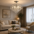 Candelabru Cristal Calanthe 60W, Crom