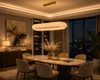 Pendul LED cu Telecomandă Domenica, 30×85 cm, 124W, Auriu