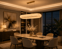 Pendul LED cu Telecomandă Domenica, 124W, Auriu - AdeHouse — Finisaje și Iluminat Premium.