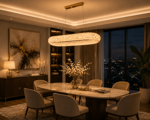 Pendul LED cu Telecomandă Domenica, 30×85 cm, 124W, Auriu
