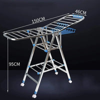 Uscator rufe pliabil metalic premium 150x90x46 cm – suport haine, dublu nivel, economisitor de spatiu