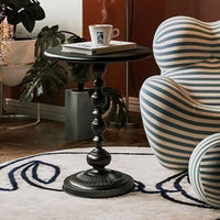 Masuta de cafea retro, fier, pentru living, dormitor sau balcon 52 x 38 cm, negru