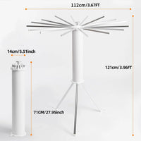 Uscator de rufe tip trepied, pliabil si compact, cu 16 brate rotative, pentru interior si exterior, 125cm