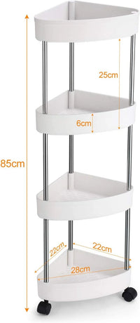 Etajera cu 4 rafturi pentru colt, coltar pentru living, baie, bucatarie 28 x 22 x 85cm
