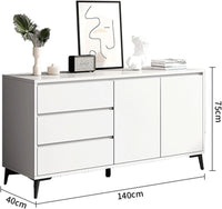 Comoda moderna si simpla cu 3 sertare si 2 usi, MDF, 140x40x75cm