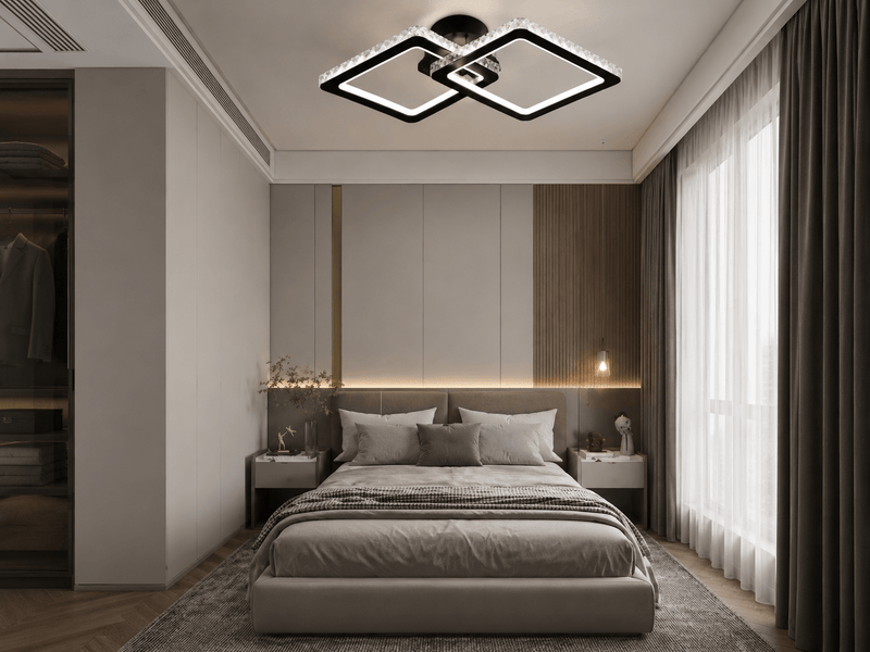 Lustră LED cu Telecomandă Ginevra 72W, 39×39 cm, Lumină Caldă/Neutră/Rece, Dimabilă