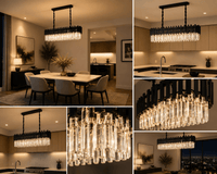 Candelabru Cristal Doriane, Negru - AdeHouse — Finisaje și Iluminat Premium.