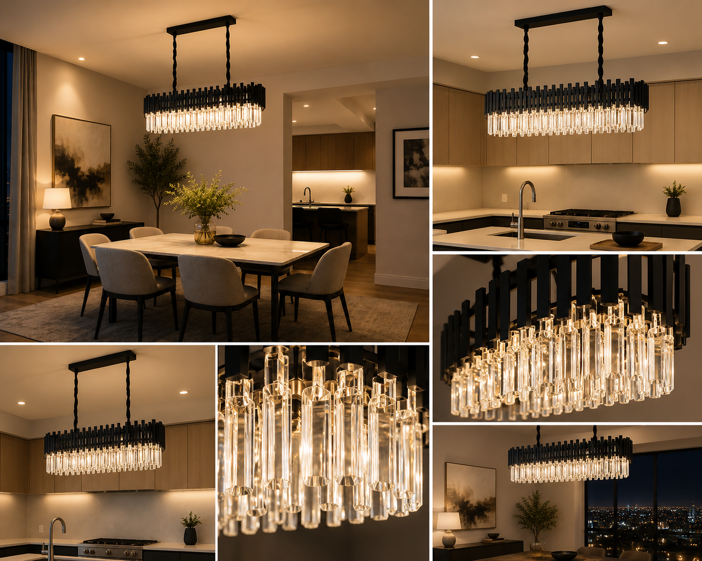 Candelabru Cristal Doriane, Negru