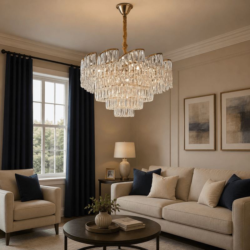 Candelabru Cristal Velasca, Ø58 cm, Auriu