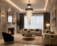 Candelabru Tamsin, Ø45 cm, Auriu/Negru - AdeHouse — Finisaje și Iluminat Premium.