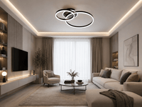Lustră LED cu Telecomandă Nerina, 61W, cu Inele, Lumină Caldă/Neutră/Rece - AdeHouse — Finisaje și Iluminat Premium.