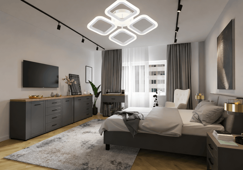 Lustră LED cu Telecomandă Marcellina, 34×34 cm, 56W, Lumină Caldă/Neutră/Rece, Alb