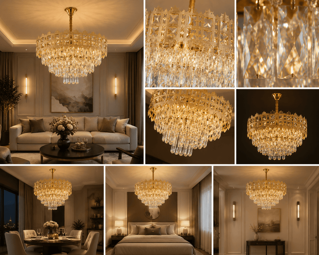 Candelabru Nazarena, 60W, Auriu - AdeHouse — Finisaje și Iluminat Premium.
