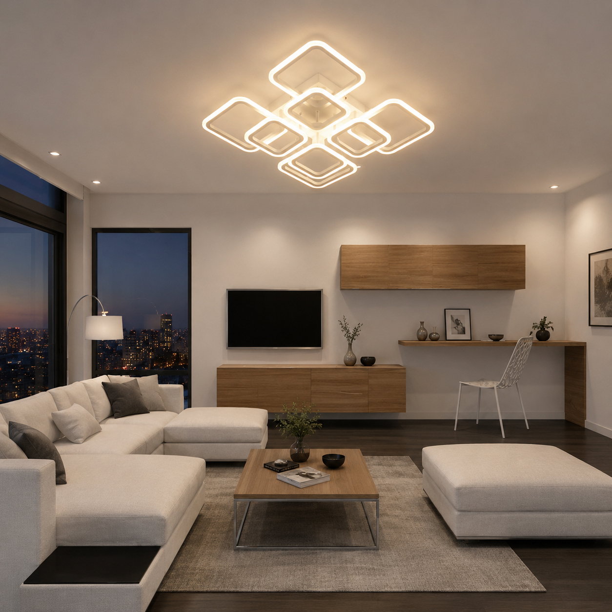 Lustră LED cu Telecomandă Katarina 144W, Lumină Caldă/Neutră/Rece, Dimabilă