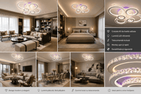Lustră LED cu Telecomandă Morwenna 240W, Ø50 cm, Lumină Caldă/Neutră/Rece - AdeHouse — Finisaje și Iluminat Premium.