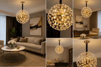 Candelabru Cristal Ginevora, Auriu - AdeHouse — Finisaje și Iluminat Premium.