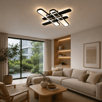 Lustră LED cu Telecomandă Zerlina 156W, Lumină Caldă/Neutră/Rece, Negru - AdeHouse — Finisaje și Iluminat Premium.