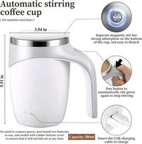 Cana inteligenta tip termos cu amestecare automata, 380 ml, ideala pentru cafea, ceai, ciocolata calda, lapte, shake proteic