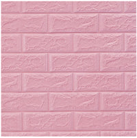 Tapet 3D caramizi roz, auto-adeziv pentru interior, 70 x 77 cm