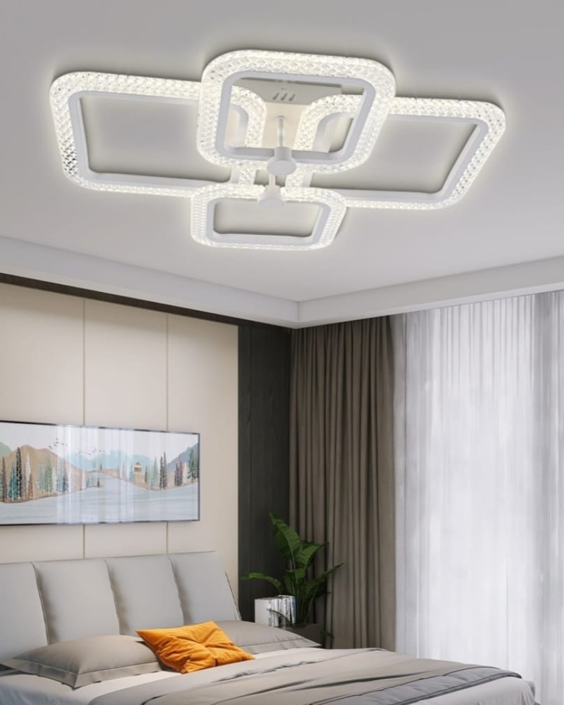 Lustră LED cu Telecomandă Camelia, 120W, Ø11 cm, Lumină Caldă/Neutră/Rece - AdeHouse — Finisaje și Iluminat Premium.