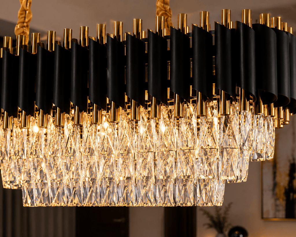 Candelabru Cristal Leontia, 60W, Auriu/Negru - AdeHouse — Finisaje și Iluminat Premium.