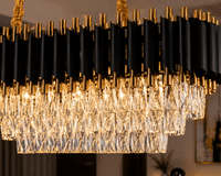 Candelabru Cristal Leontia, 60W, Auriu/Negru - AdeHouse — Finisaje și Iluminat Premium.