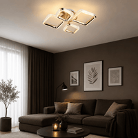Lustră LED cu Telecomandă Cwenneth 60W, cu Cristale, Lumină Caldă/Neutră/Rece, Auriu - AdeHouse — Finisaje și Iluminat Premium.