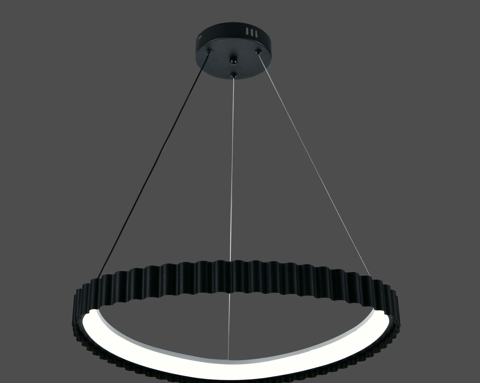 Pendul LED cu Telecomandă Ghislaine 66W, Ø53 cm, Lumină Caldă/Neutră/Rece, Negru