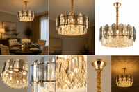 Candelabru Cristal Gaudenzia, 60W, Auriu - AdeHouse — Finisaje și Iluminat Premium.