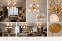 Pendul LED Ophelia II, Auriu - AdeHouse — Finisaje și Iluminat Premium.