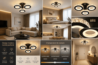 Lustră LED cu Telecomandă Ilaria 36W, Ø43 cm, Lumină Caldă/Neutră/Rece, Dimabilă - AdeHouse — Finisaje și Iluminat Premium.