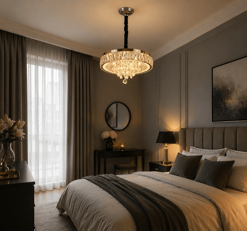 Candelabru Cristal Mirielle, Ø40 cm, cu Telecomandă, Dimabil