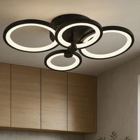 Lustră LED cu Telecomandă Genoveva, 108W, cu Inele, Lumină Caldă/Neutră/Rece - AdeHouse — Finisaje și Iluminat Premium.
