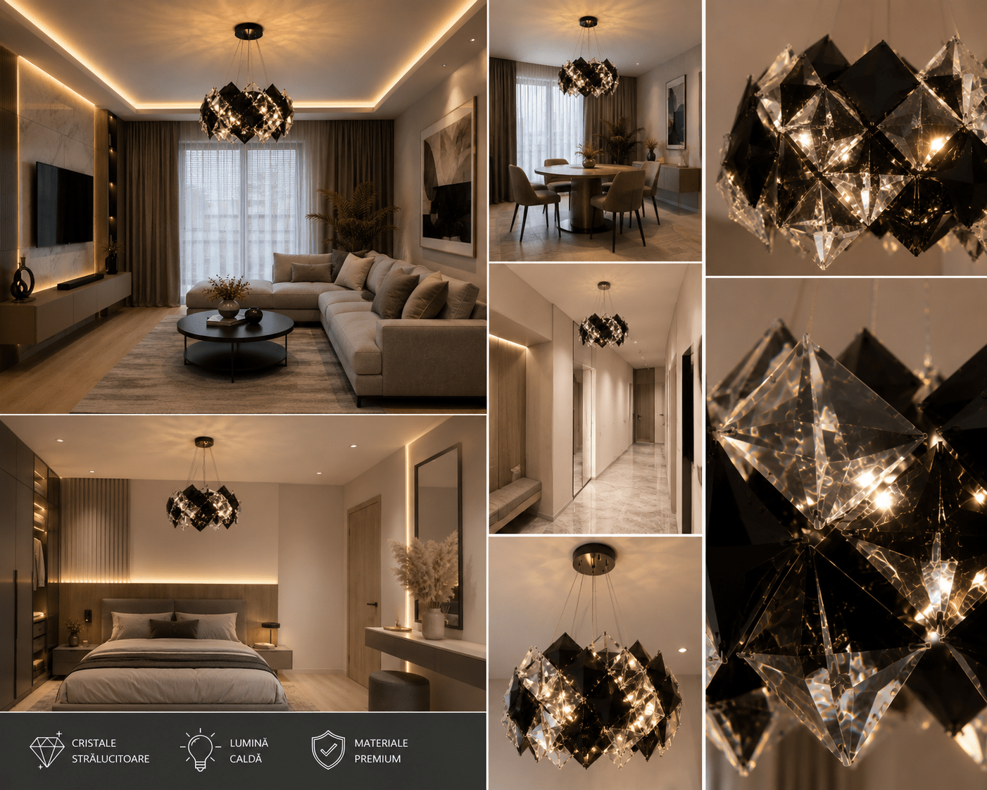 Candelabru Iginia, 60W, Crom - AdeHouse — Finisaje și Iluminat Premium.