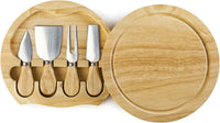 Platou de branzeturi cu ustensile pentru servire, din lemn, dimensiuni 36x18x1, 5 cm