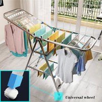 Uscator rufe pliabil metalic premium 150x90x46 cm – suport haine, dublu nivel, economisitor de spatiu