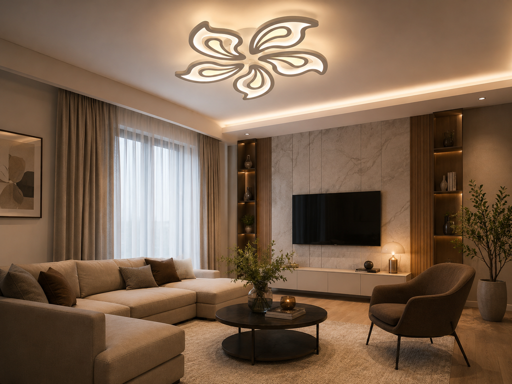 Lustră LED cu Telecomandă Nerida 150W, Ø69 cm, Lumină Caldă/Neutră/Rece, Dimabilă, Negru
