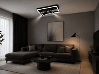 Lustră LED cu Telecomandă Ermelinda 62W, Lumină Caldă/Neutră/Rece, Negru/Auriu - AdeHouse — Finisaje și Iluminat Premium.