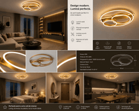 Lustră LED cu Telecomandă Elvira, 112W, Lumină Caldă/Neutră/Rece - AdeHouse — Finisaje și Iluminat Premium.