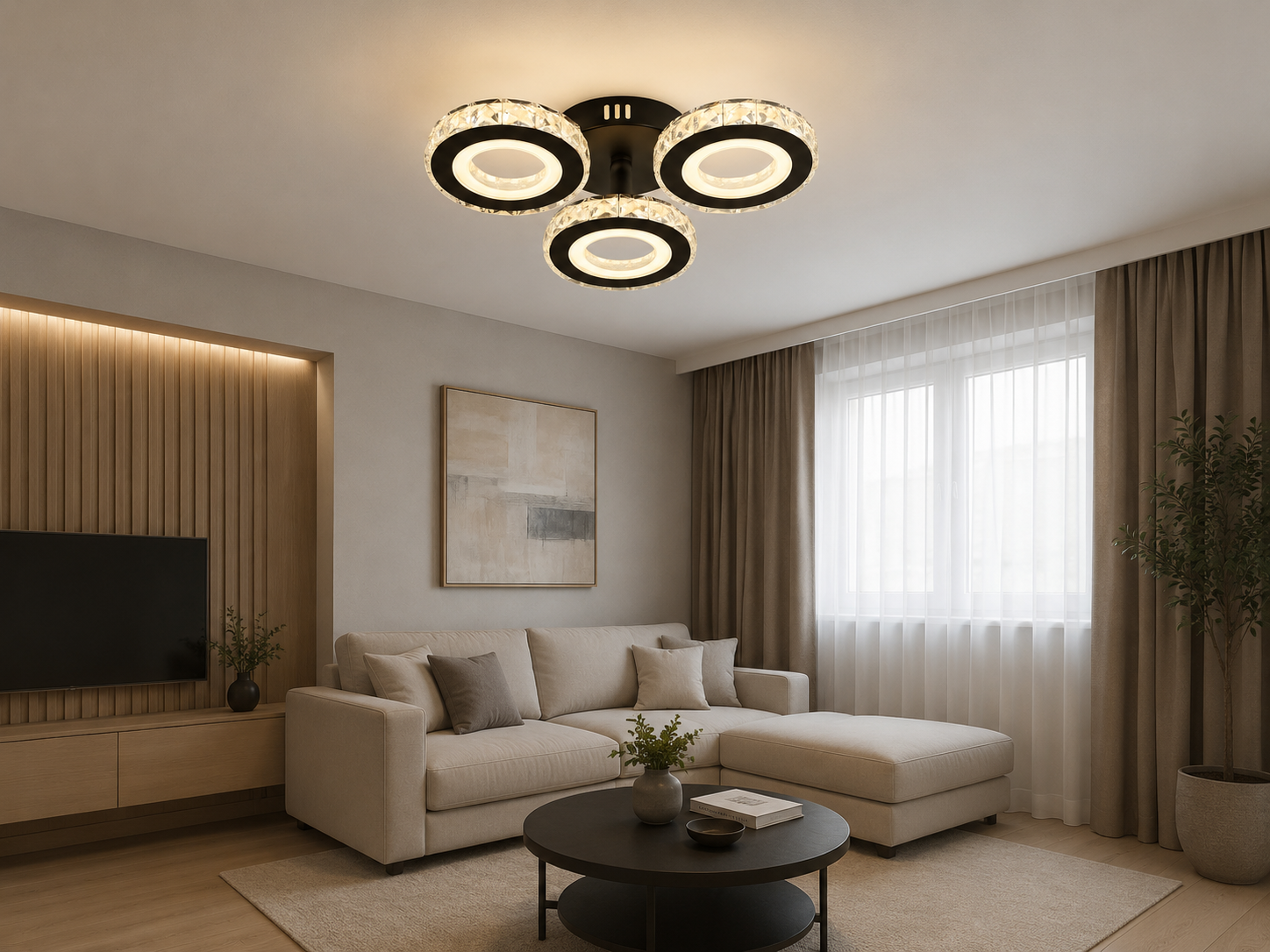Lustră LED cu Telecomandă Ilaria 36W, Ø43 cm, Lumină Caldă/Neutră/Rece, Dimabilă