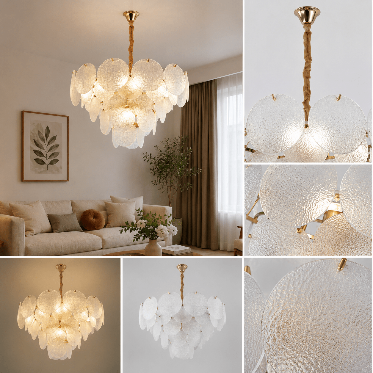 Candelabru Silvestra, 60W, Ø75 cm, Auriu - AdeHouse — Finisaje și Iluminat Premium.