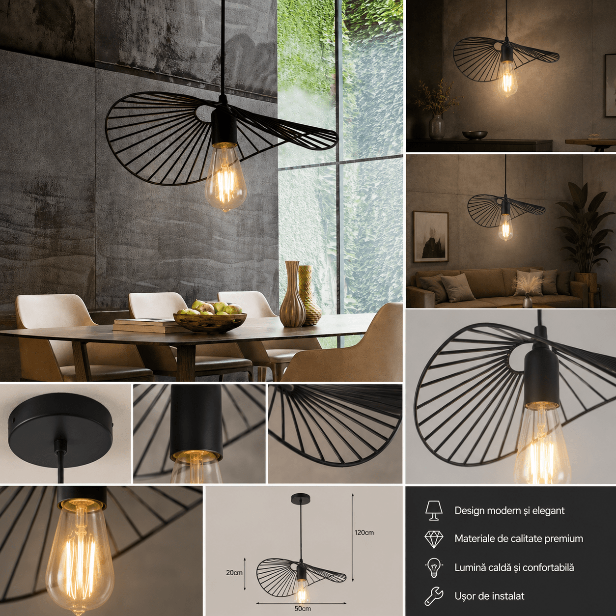 Pendul LED cu Telecomandă Fulvia, 60W - AdeHouse — Finisaje și Iluminat Premium.