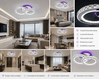 Lustră LED cu Telecomandă Josefina, 60W, Ø30 cm, Lumină Caldă/Neutră/Rece - AdeHouse — Finisaje și Iluminat Premium.