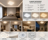 PLAFONIERA LED MODERNA ROTUNDA – ALB & CROM, 40W, 3000K–6500K
