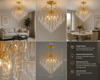 Candelabru Cristal Yalira 60W, Ø60 cm - AdeHouse — Finisaje și Iluminat Premium.