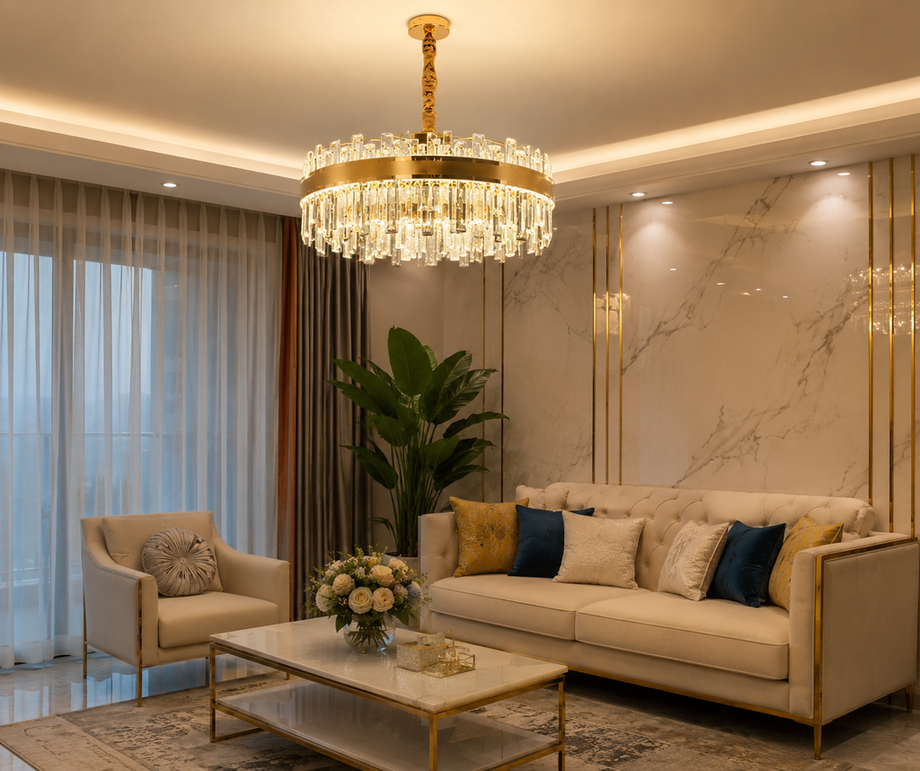 Candelabru Kassia 140W, cu Telecomandă, Lumină Caldă/Neutră/Rece, Dimabil